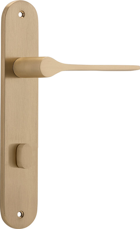 Como Lever - Oval Backplate Satin Brass