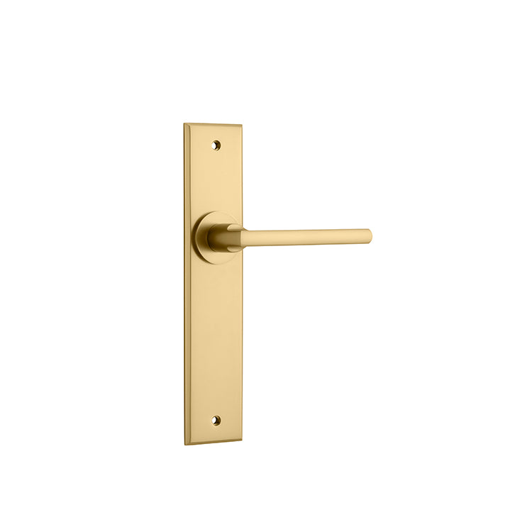 Baltimore Lever - Chamfered Backplate Satin Brass
