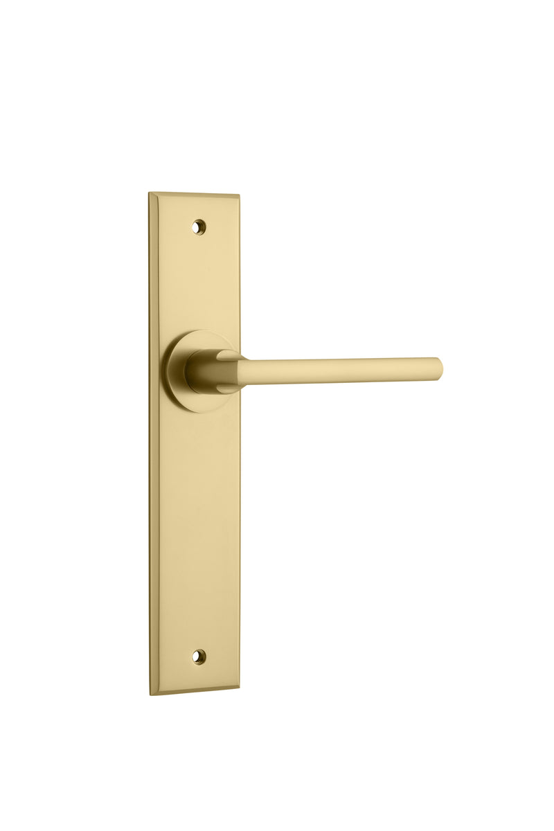 Baltimore Lever - Chamfered Backplate Satin Brass