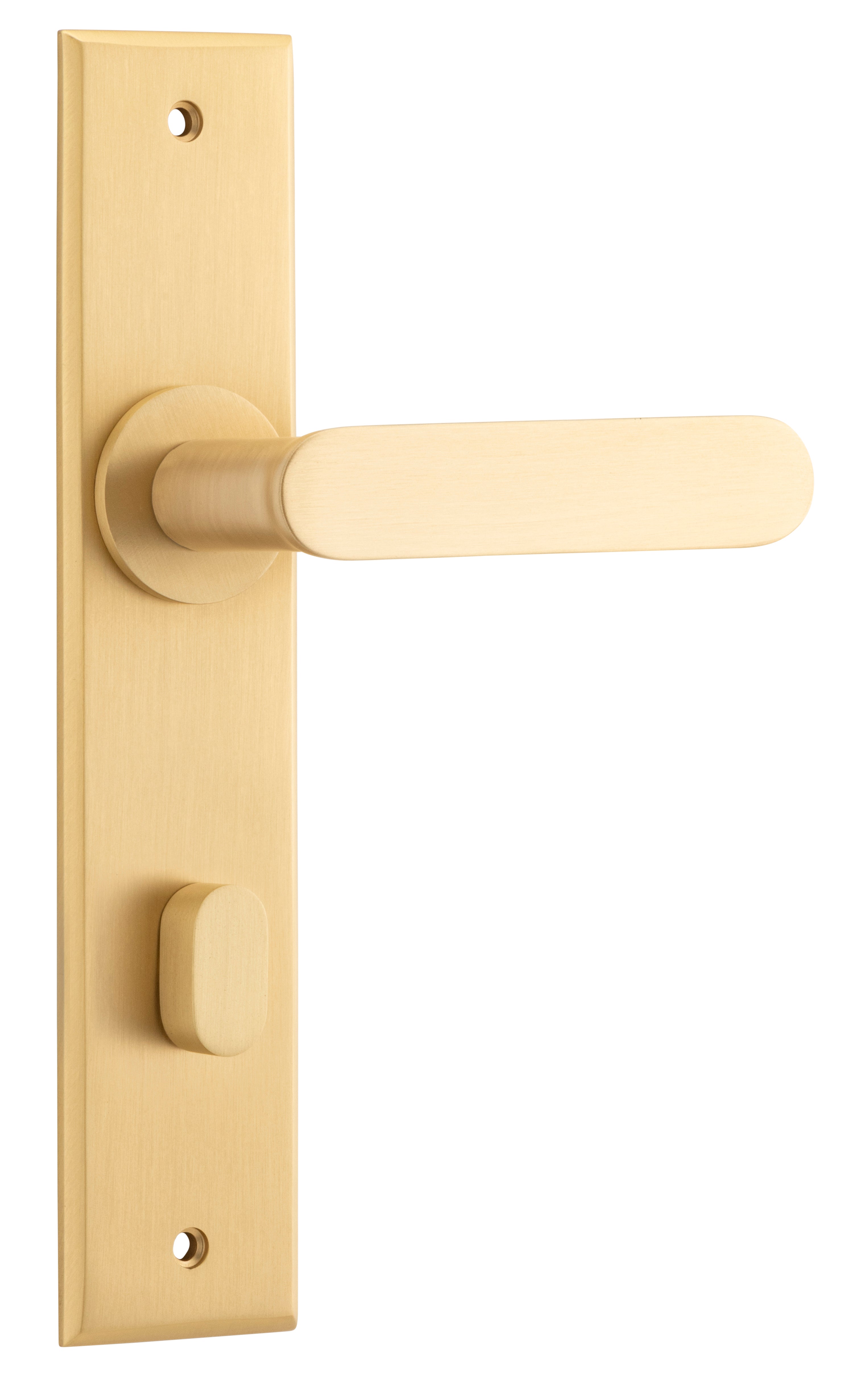Bronte Lever - Chamfered Backplate Satin Brass / Brass