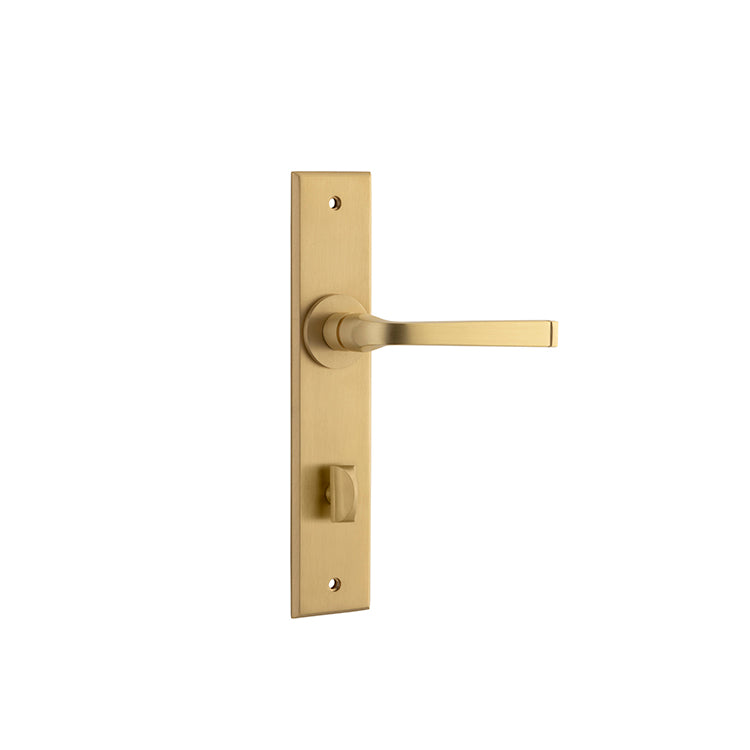 Annecy Lever - Chamfered Backplate (Handles Only) Satin Brass / Privacy
