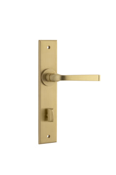 Annecy Lever - Chamfered Backplate (Handles Only) Satin Brass / Privacy