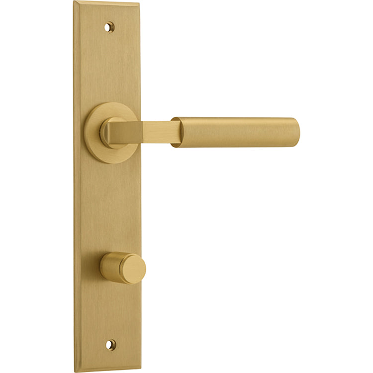 Berlin Lever - Chamfered Backplate Satin Brass