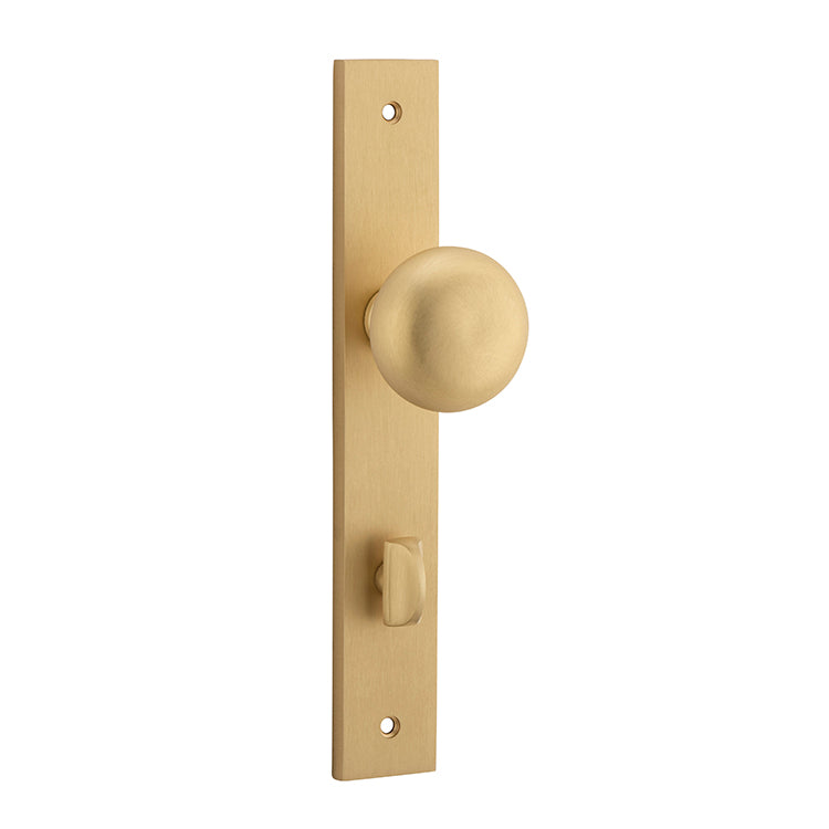 Cambridge Knob - Rectangular Backplate Satin Brass / Solid Brass
