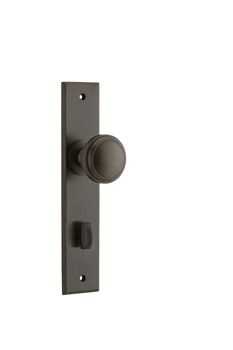 Paddington Knob - Chamfered Backplate Antique Brass / Brass