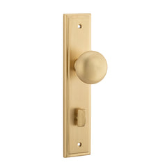 Cambridge Knob - Stepped Backplate Satin Brass / Solid Brass