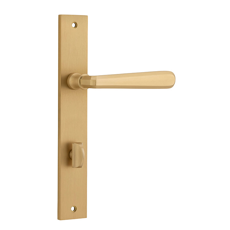 Copenhagen Lever - Rectangular Backplate Satin Brass / Solid Brass