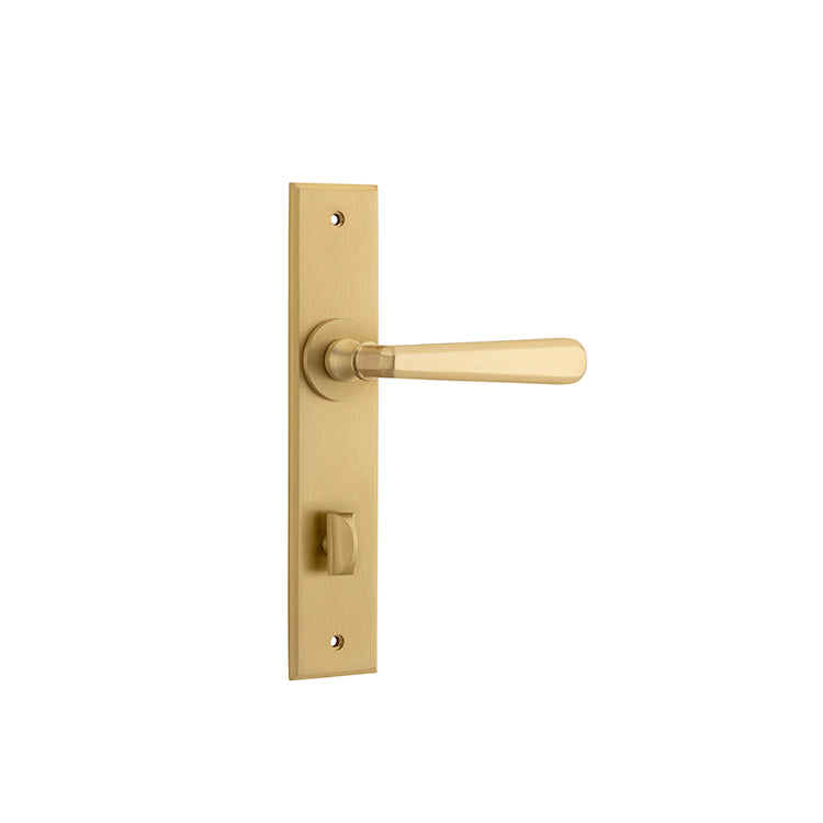 Copenhagen Lever - Chamfered Backplate Satin Brass / Solid Brass