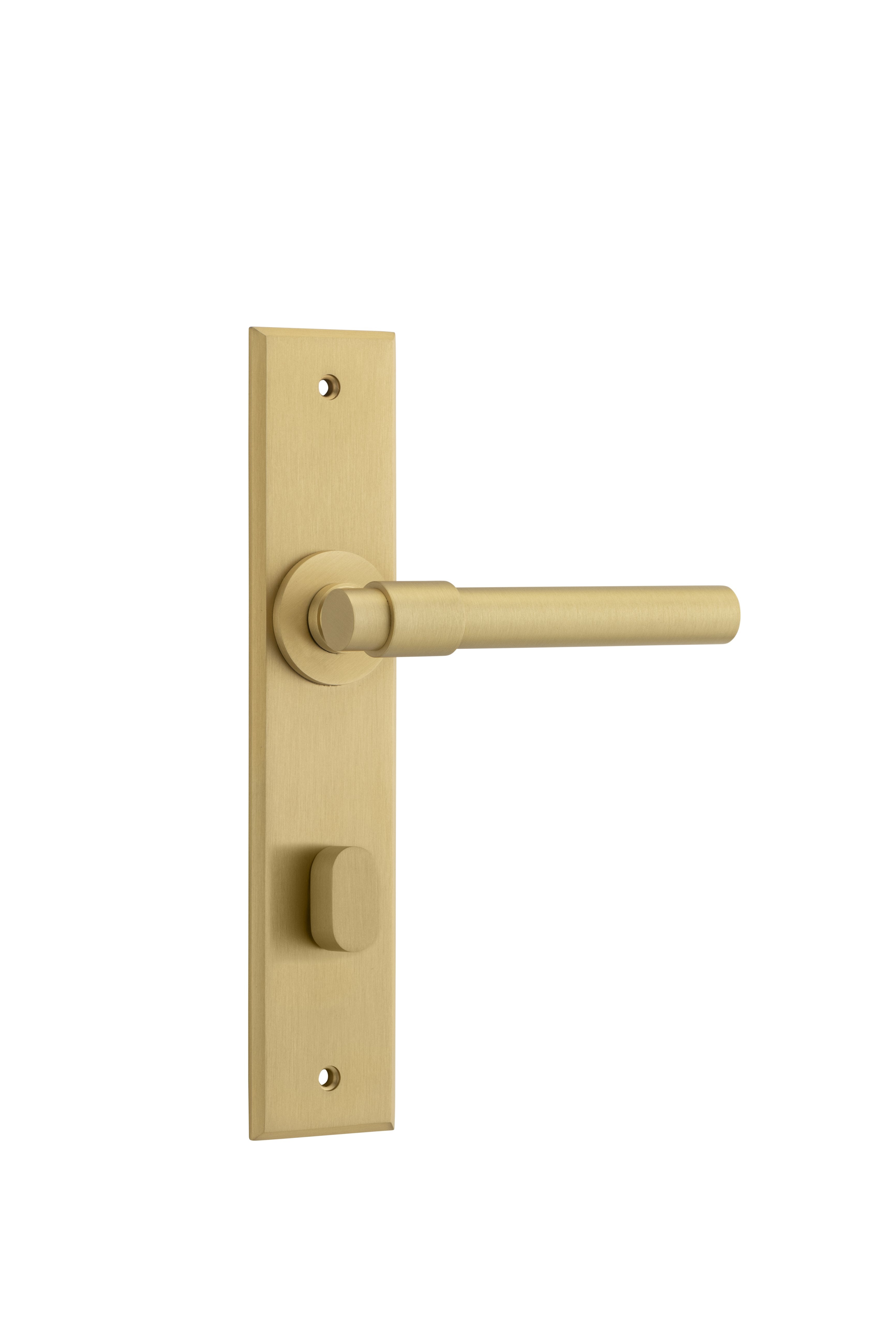 Helsinki Lever - Chamfered Backplate Satin Brass / Solid Brass