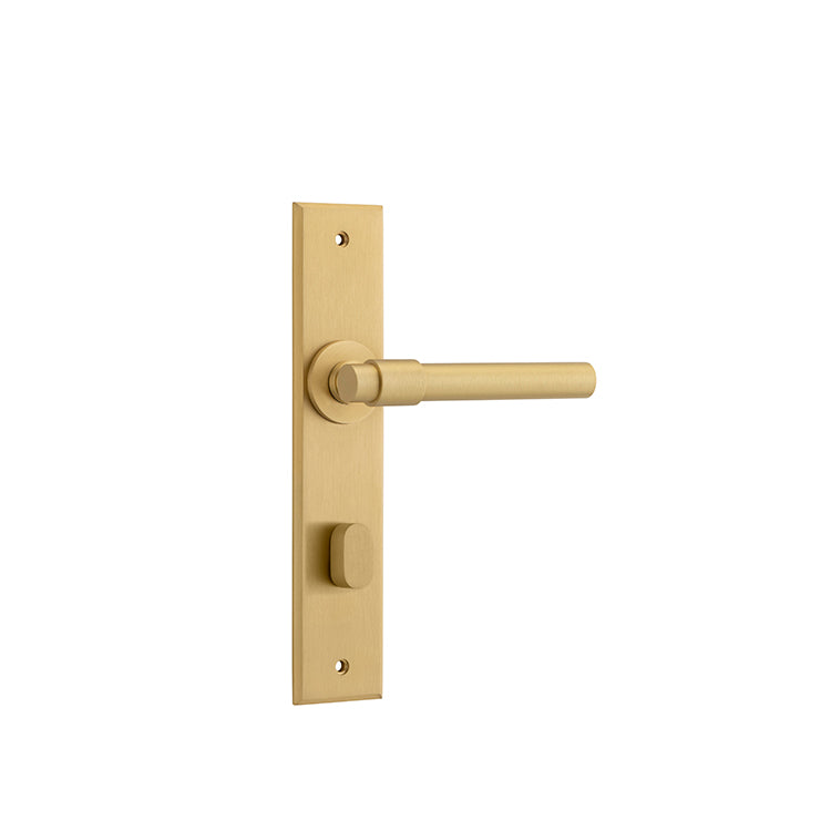 Helsinki Lever - Chamfered Backplate Satin Brass / Solid Brass