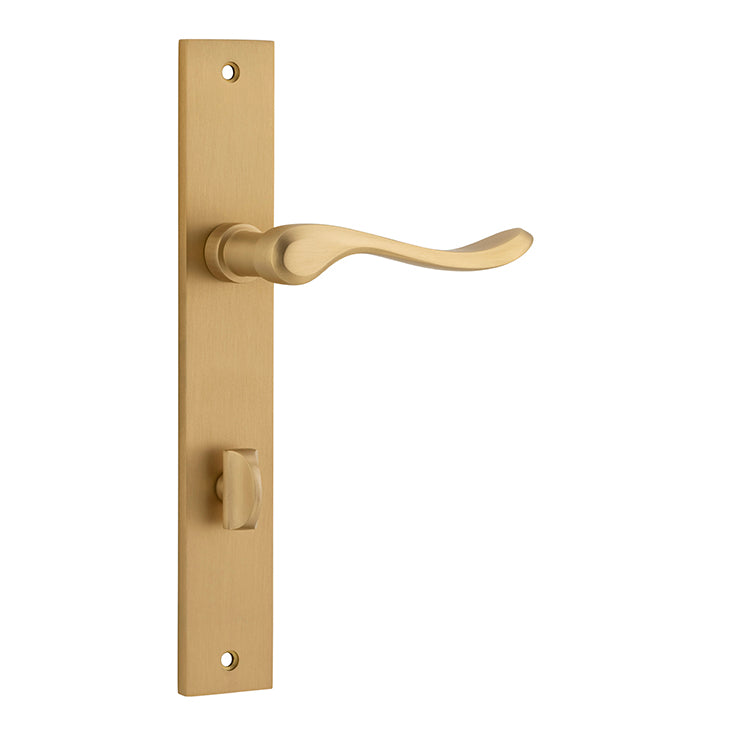 Stirling Lever - Rectangular Backplate Satin Brass / Solid Brass