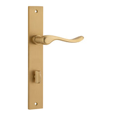 Stirling Lever - Rectangular Backplate Satin Brass / Solid Brass