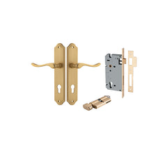 Stirling Lever - Shouldered Backplate Entrance Kit with High Security Lock Satin Brass / Solid Brass