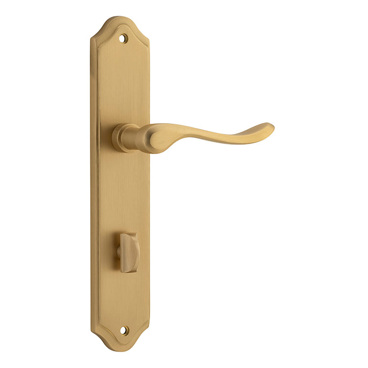 Stirling Lever - Shouldered Backplate Satin Brass / Solid Brass