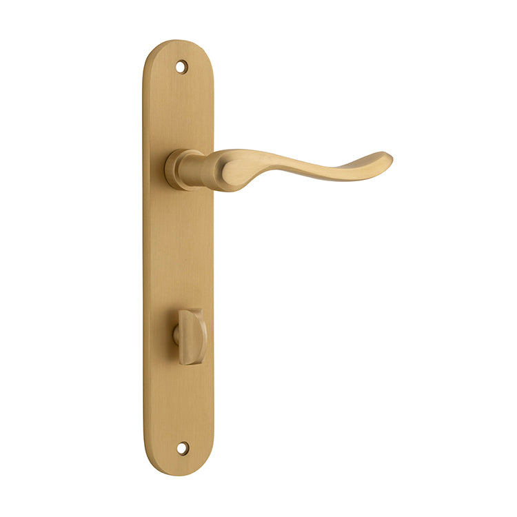 Stirling Lever - Oval Backplate Satin Brass / Solid Brass