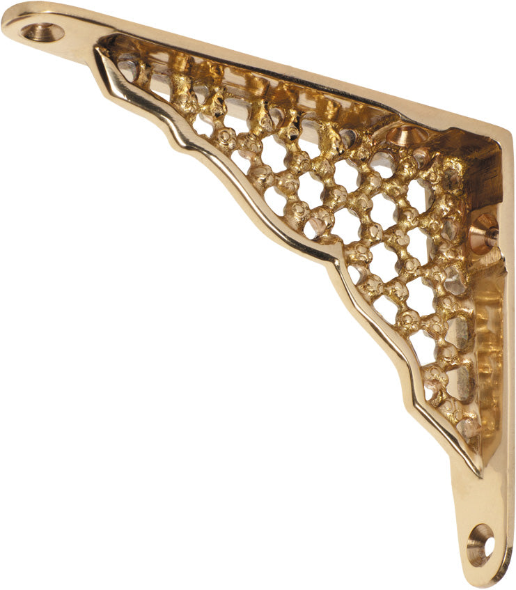 Ornate Shelf Brackets Polished Brass