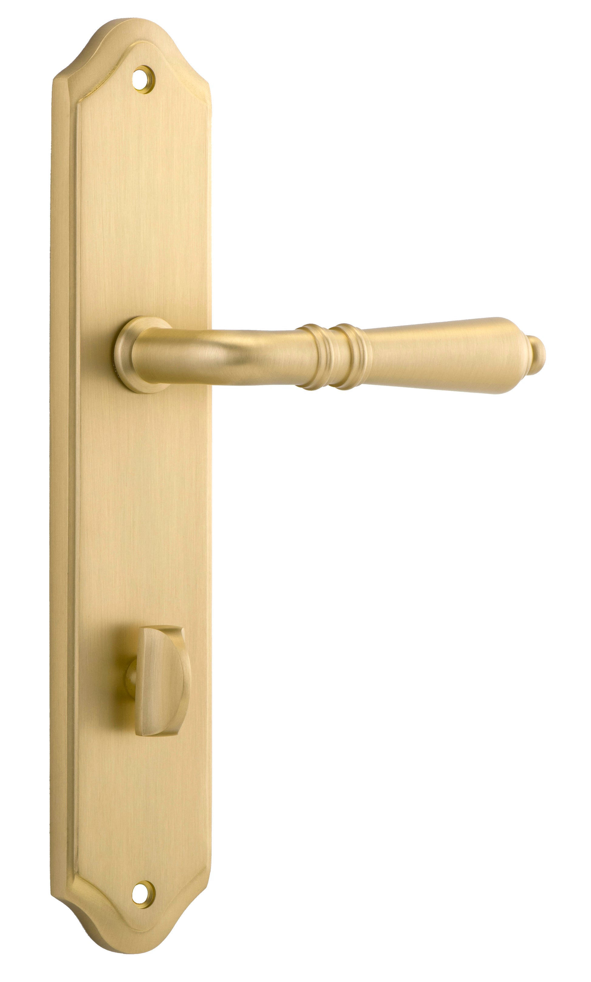 Sarlat Lever - Shouldered Backplate Brushed Gold PVD / Solid Brass