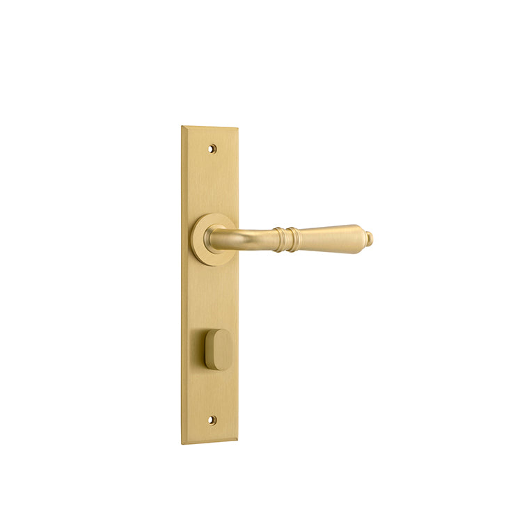 Sarlat Lever - Chamfered Backplate Brushed Gold PVD