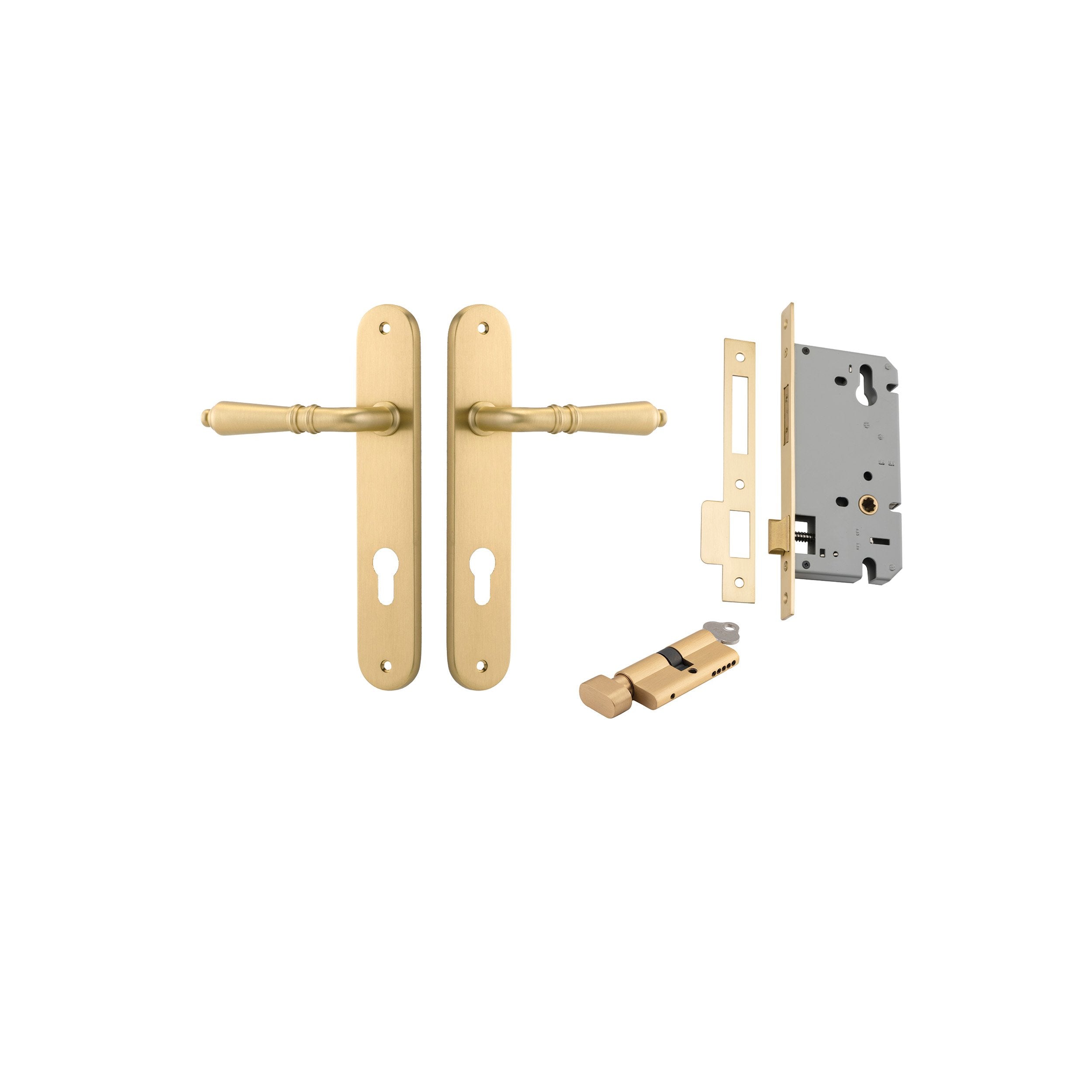 Sarlat Lever - Oval Backplate Entrance Kit with High Security Lock