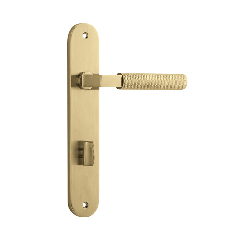 Brunswick Lever - Oval Backplate Brushed Gold PVD