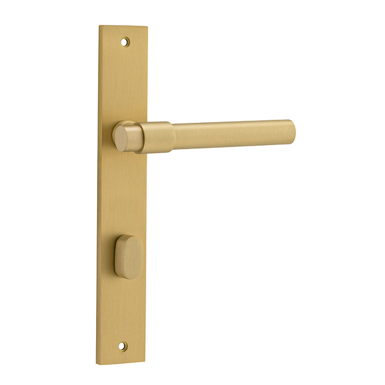 Helsinki Lever - Rectangular Backplate Brushed Gold PVD / Solid Brass