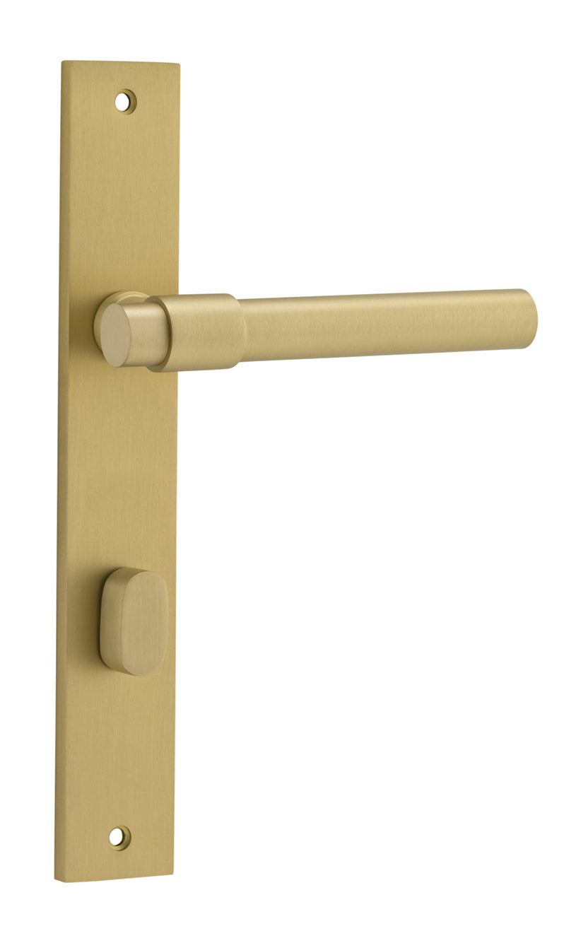 Helsinki Lever - Rectangular Backplate Brushed Gold PVD / Solid Brass