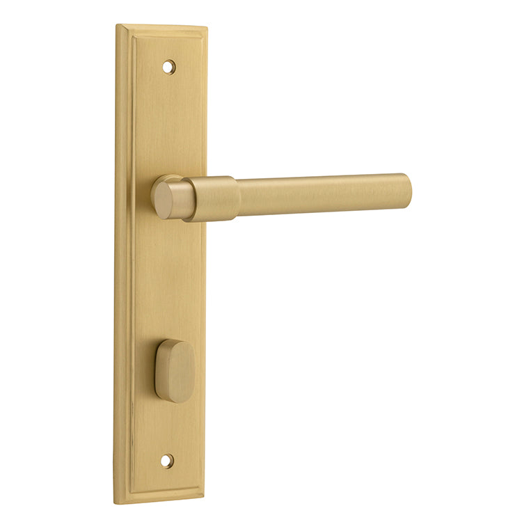 Helsinki Lever - Stepped Backplate Brushed Gold PVD / Solid Brass