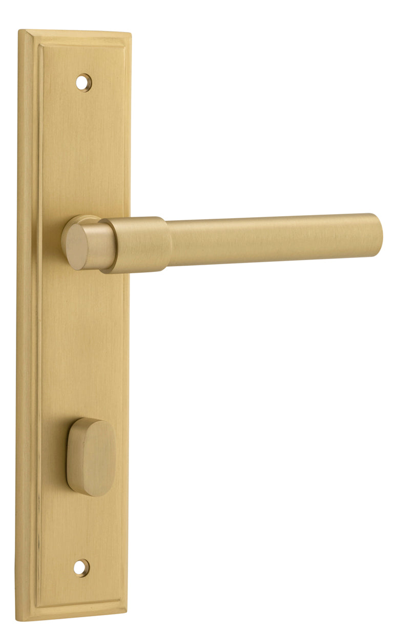 Helsinki Lever - Stepped Backplate Brushed Gold PVD / Solid Brass