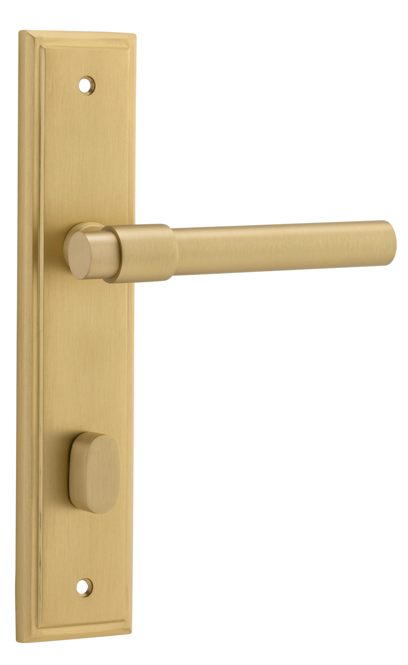 Helsinki Lever - Stepped Backplate Brushed Gold PVD / Solid Brass