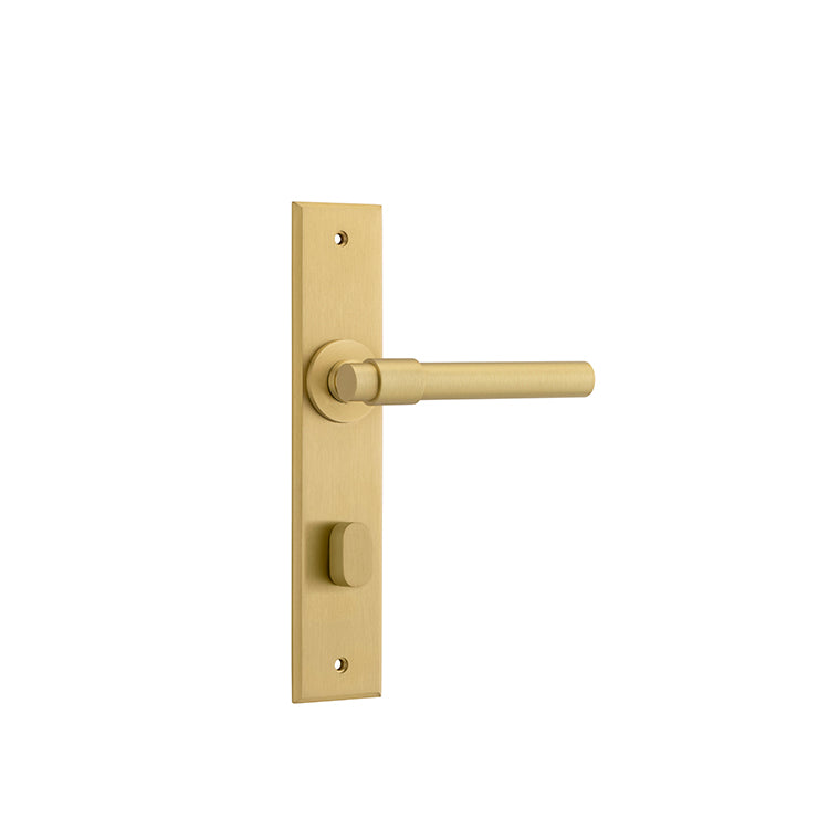 Helsinki Lever - Chamfered Backplate Brushed Gold PVD / Solid Brass