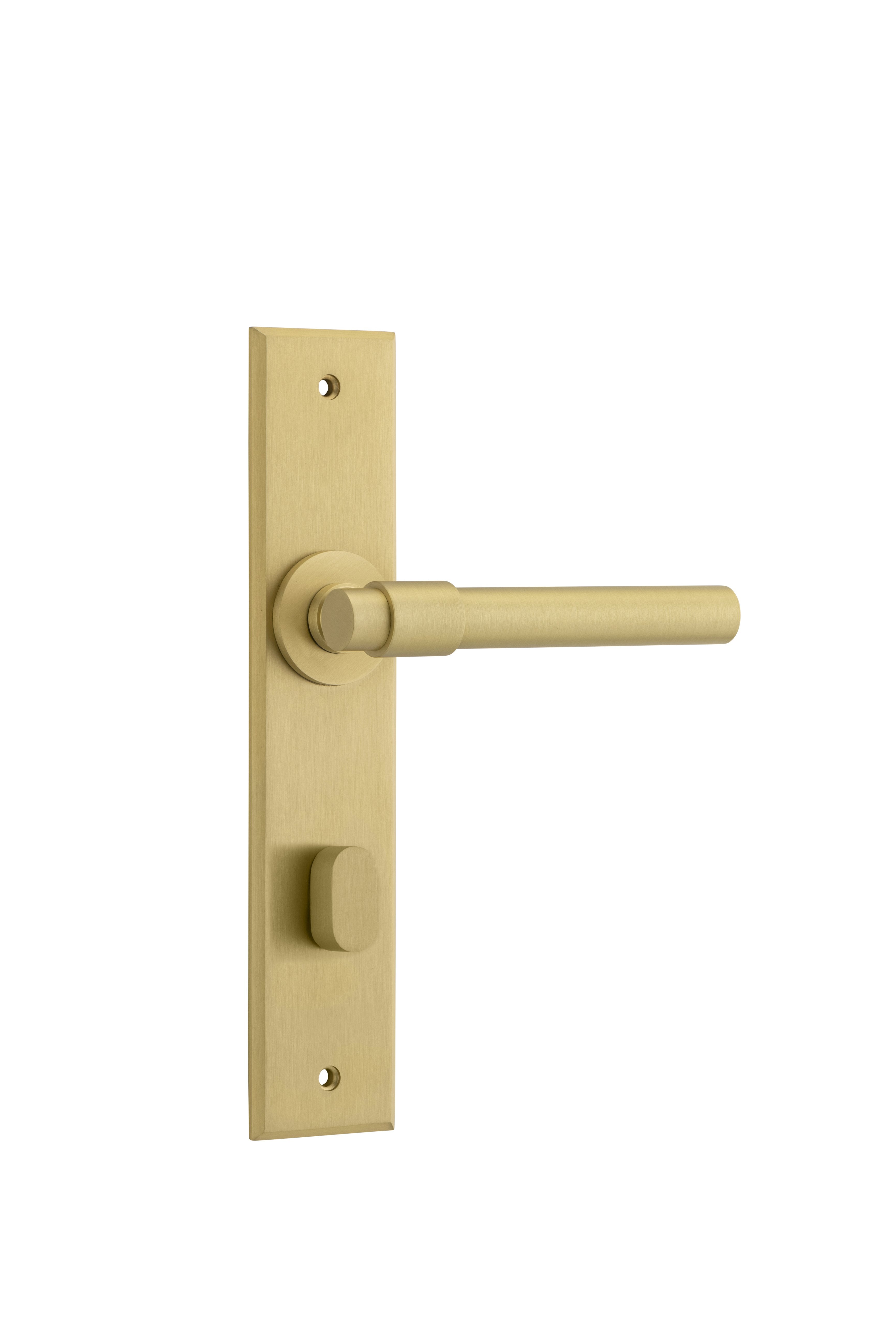 Helsinki Lever - Chamfered Backplate Brushed Gold PVD / Solid Brass