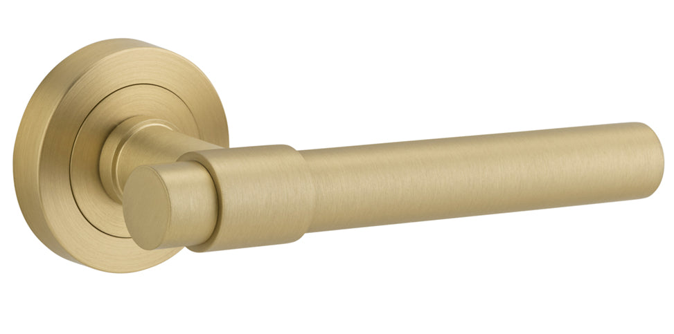 Helsinki Lever - Round Rose Brushed Gold PVD / Solid Brass