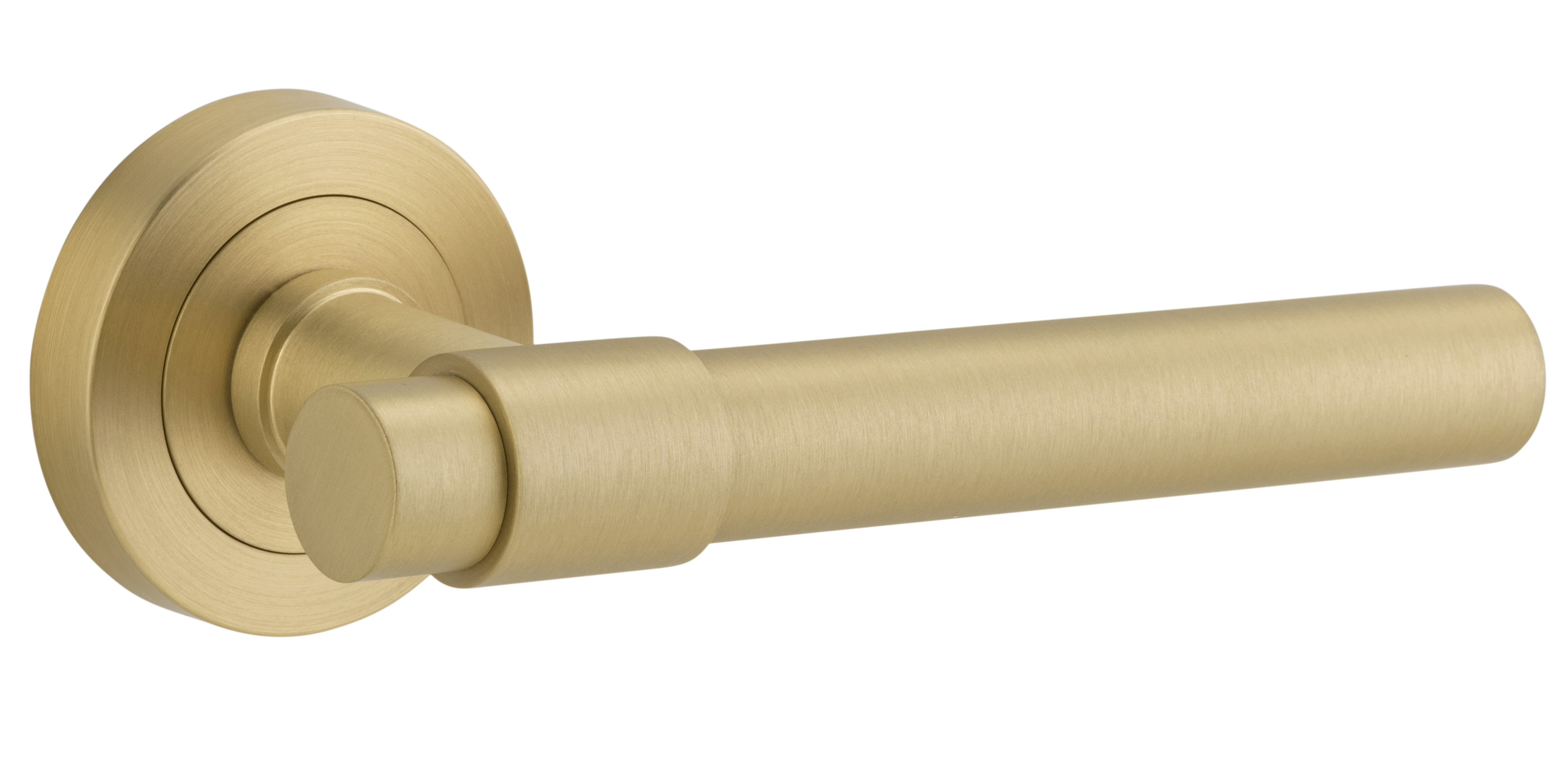 Helsinki Lever - Round Rose Brushed Gold PVD / Solid Brass