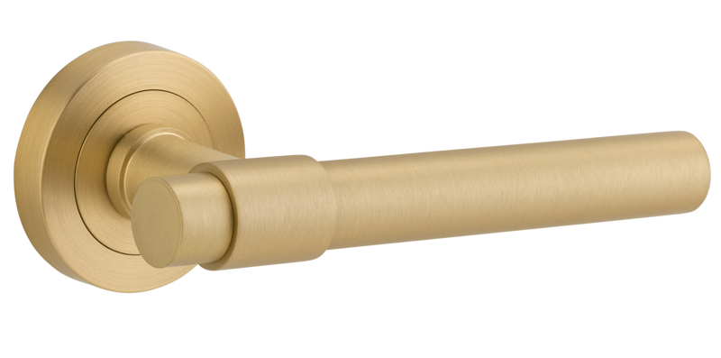 Helsinki Lever - Round Rose Brushed Gold PVD / Solid Brass