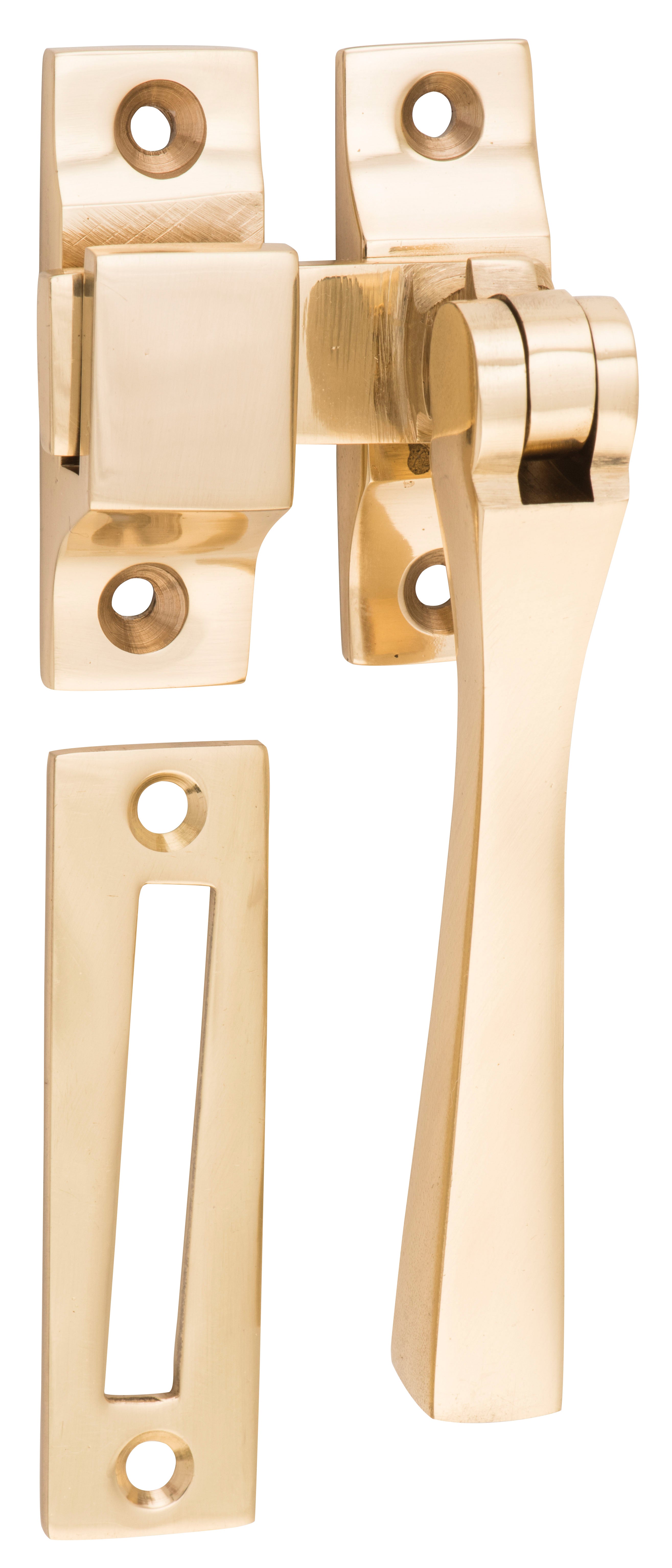 Square Casement Fastener Polished Brass