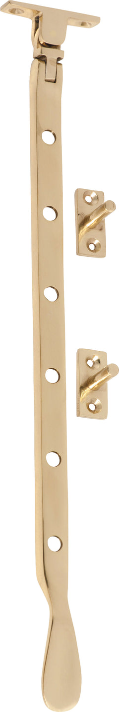Base Fix Casement Stay Polished Brass / L300mm