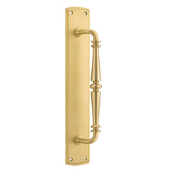 Sarlat Pull Handle on Backplate Brushed Gold PVD / Solid Brass