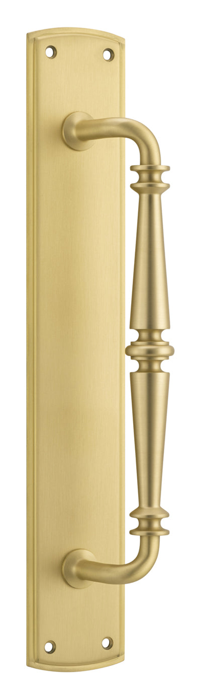 Sarlat Pull Handle on Backplate Brushed Gold PVD / Solid Brass