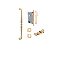 Sarlat Pull Handle - 450mm Entrance Kit with Separate High Security Lock Brushed Gold PVD / Solid Brass