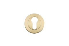 Euro Escutcheons -  Round Brushed Gold PVD / Solid Brass