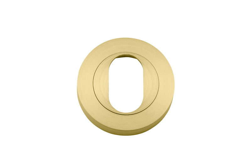 Oval Escutcheon - Round Brushed Gold PVD / Solid Brass
