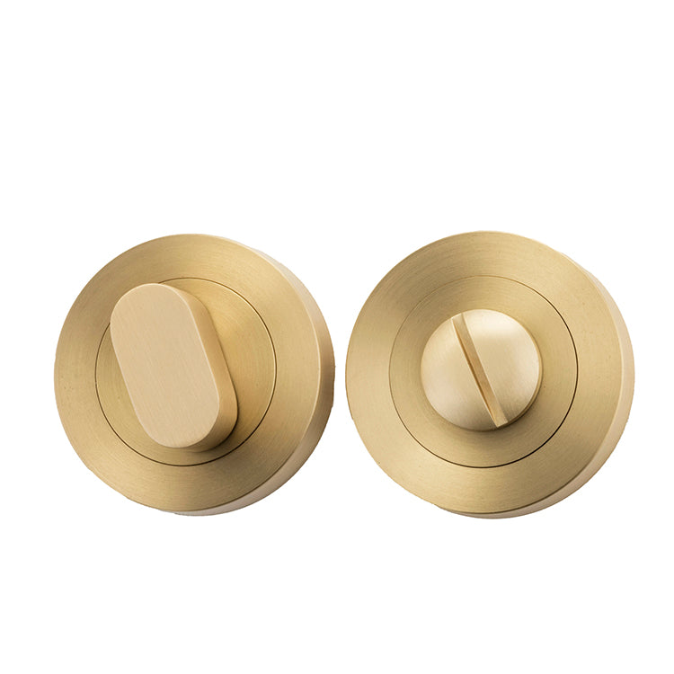 Privacy Turn - Round Brushed Gold PVD / Solid Brass