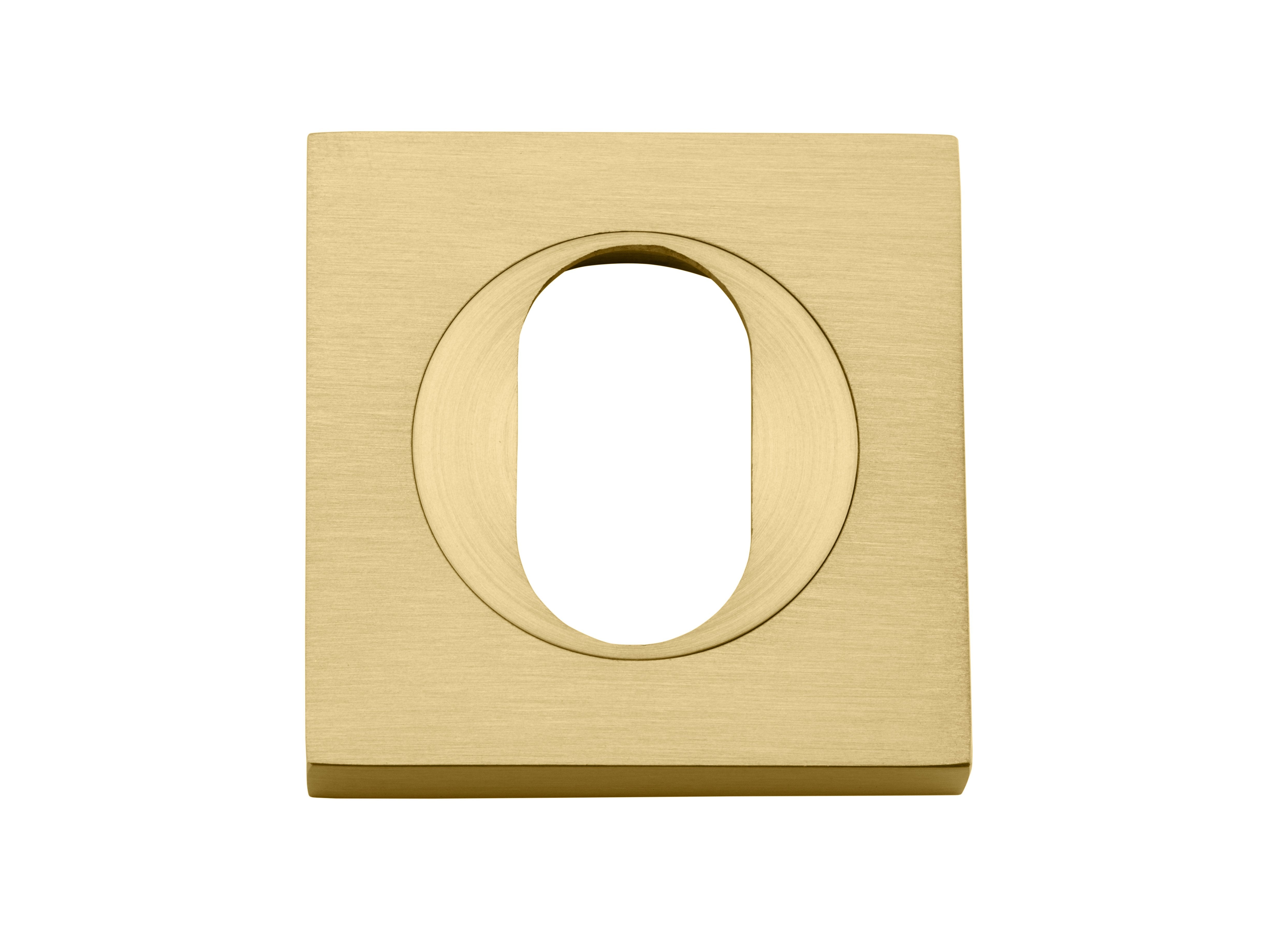 Oval Escutcheon - Square Brushed Gold PVD / Solid Brass
