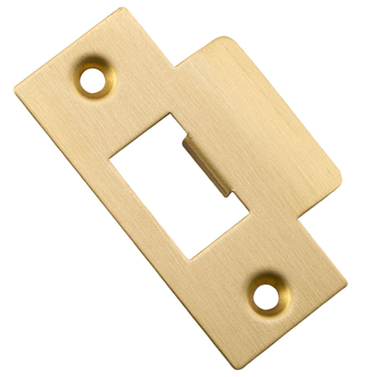 Metal Door Tube Latch Striker Brushed Gold PVD / Steel & Sheet Brass