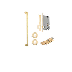 Brunswick Pull Handle - 450mm Entrance Kit with Separate High Security Lock Brushed Gold PVD / Solid Brass