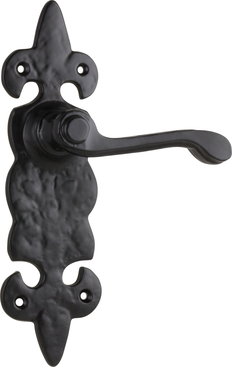 Stratford Lever - Long Backplate Matt Black / Latch | Passage