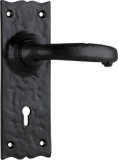 Gloucester Lever - Long Backplate Matt Black / Lock | Lock (Skeleton Key)