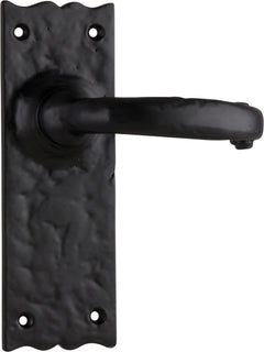 Gloucester Lever - Long Backplate Matt Black / Latch | Passage