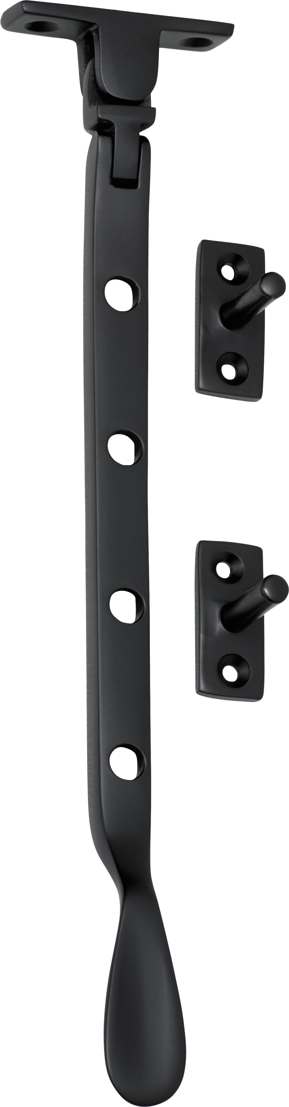 Base Fix Casement Stay Matt Black / L200mm