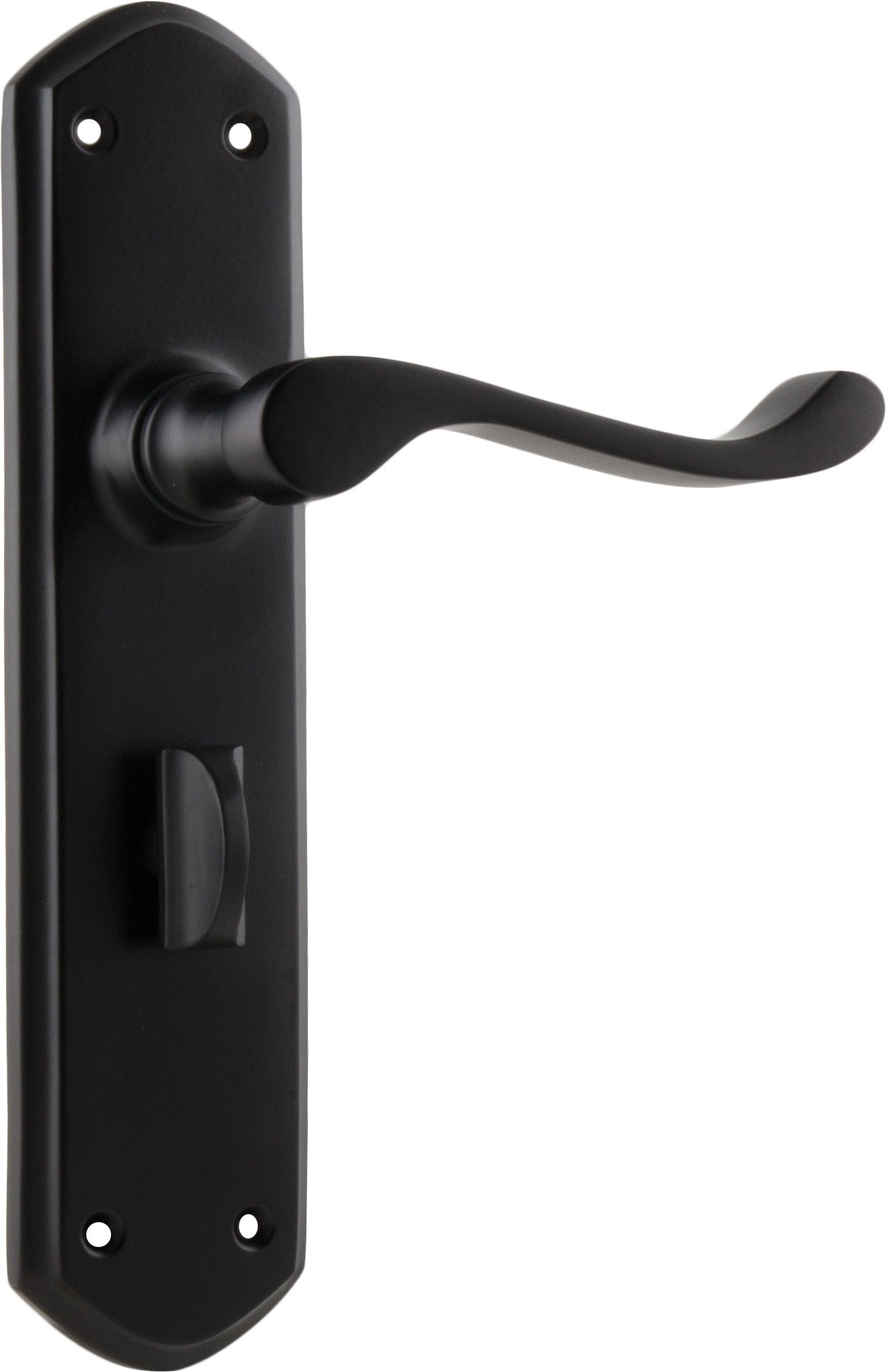 Windsor Lever - Long Backplate Matt Black / Privacy | Privacy
